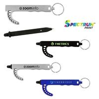 Antibacterial Touch Free Keychain with Stylus Pen